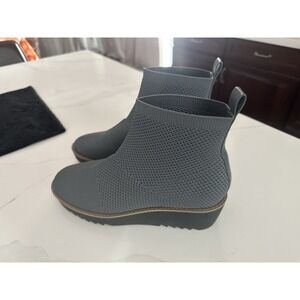 Bandolino Knit Dark Gray Wedge Ankle Booties Women's 8.5